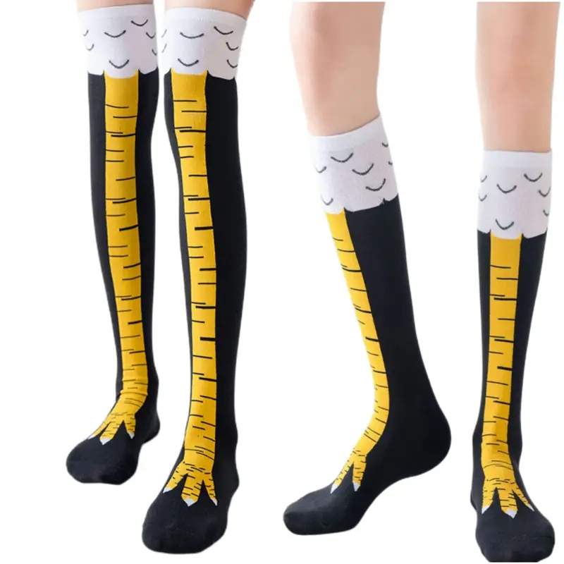 Funny Chicken Leg Socks - 1/2/4 Pares de Calcetines Largos hasta