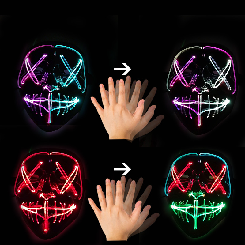 Led Purge Mask Halloween - Máscara LED con Control por Gestos,