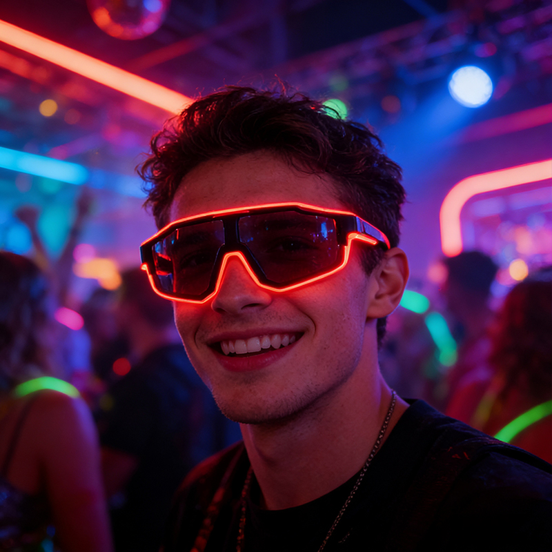Glow In The Dark Party Glasses - Gafas LED a prueba de viento