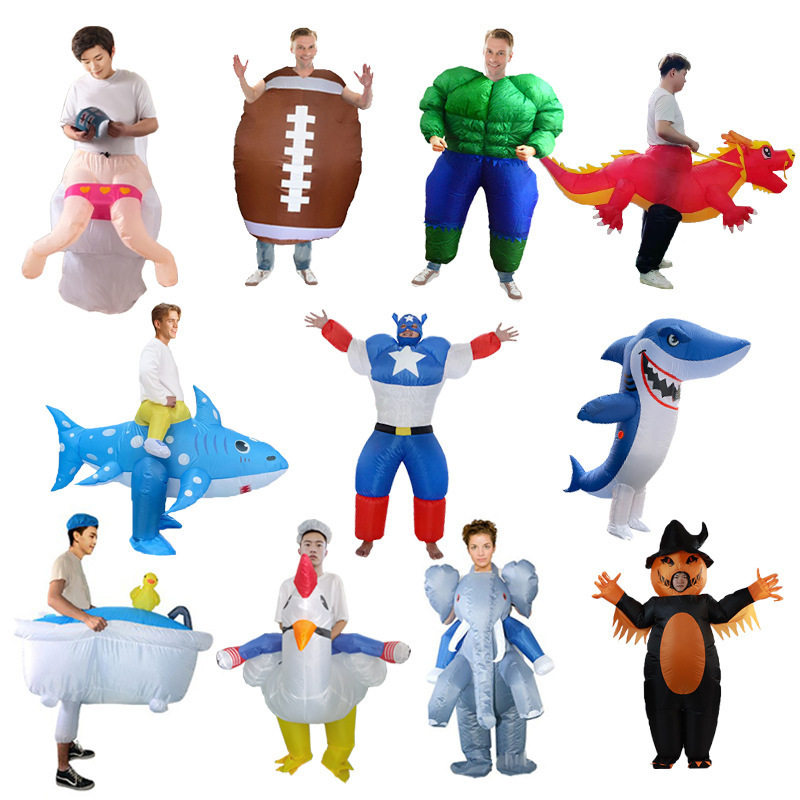 Inflatable Dinosaur Costume Adult - Gran pájaro, tiburón, elefante, pollo blanco,