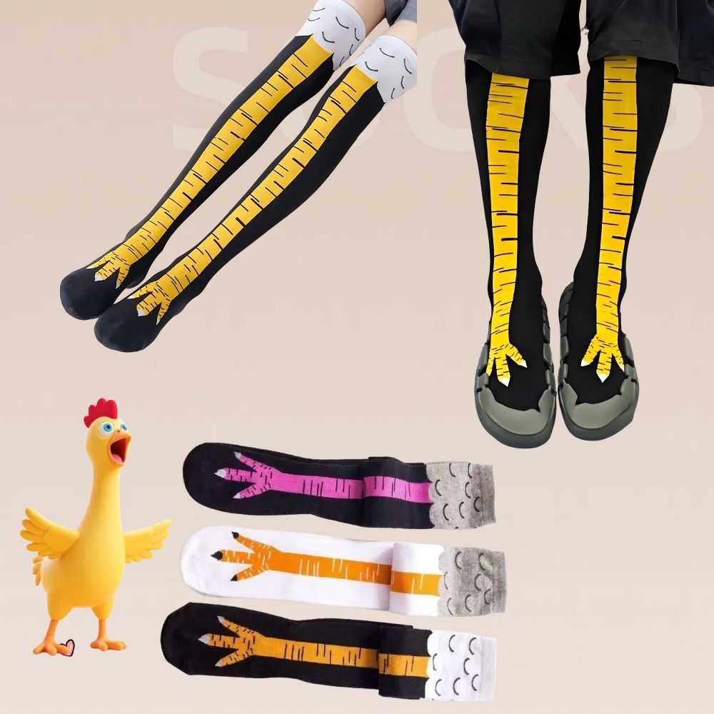 Funny Chicken Leg Socks - Calcetines Divertidos 3D con Estampado de