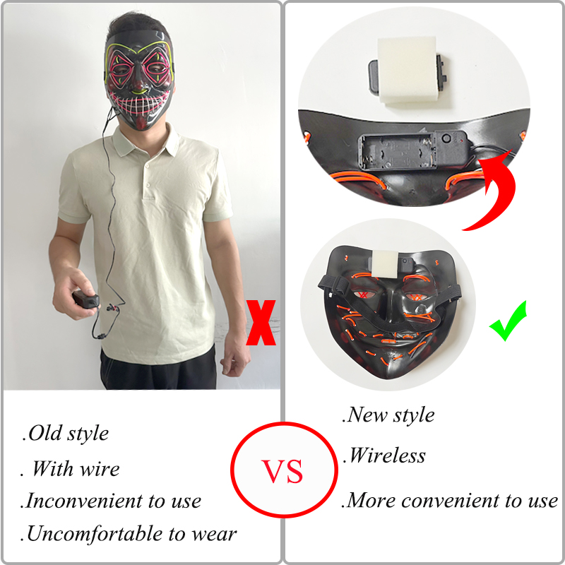 Led Purge Mask Halloween - Paquete de 5 Máscaras LED para