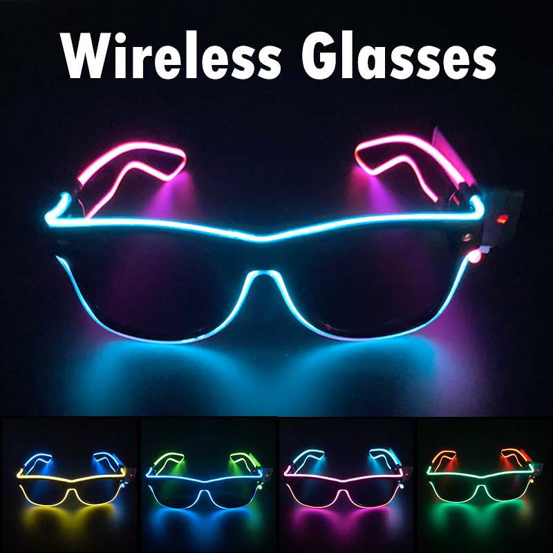 Glow In The Dark Party Glasses - Gafas de sol LED sin aros
