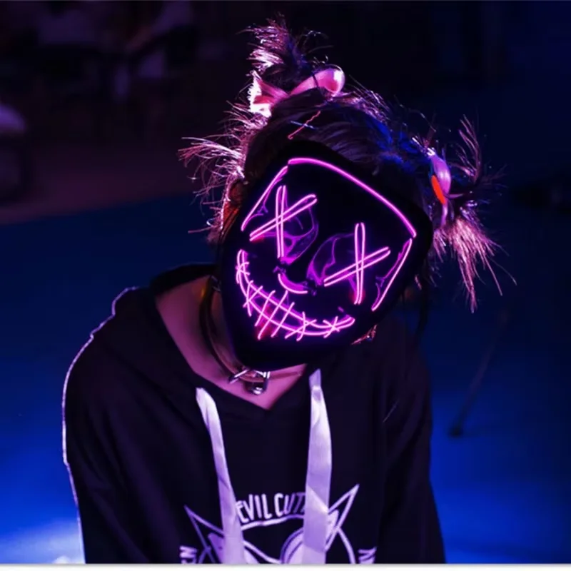 Máscara LED de neón inalámbric - Led Purge Mask Halloween reseña y precio