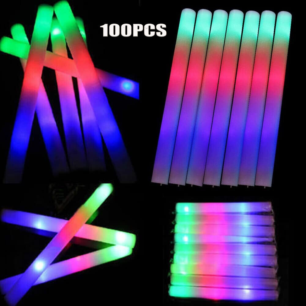 Paquete de 100 Barras Luminosa - Flashing Led Foam Sticks Party reseña y precio
