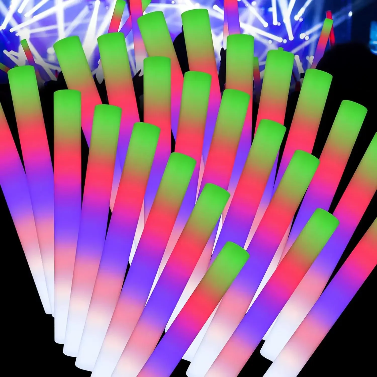 50 Barras Luminosas de Espuma  - Flashing Led Foam Sticks Party reseña y precio