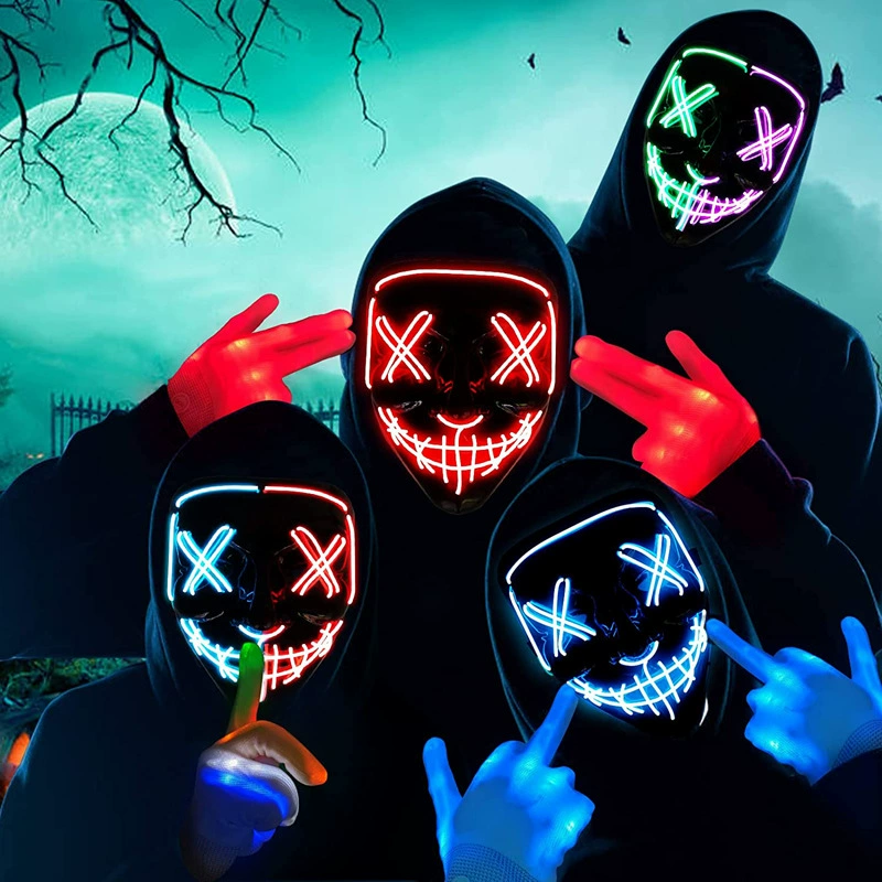 Máscara LED de neón inalámbric - Led Purge Mask Halloween reseña y precio