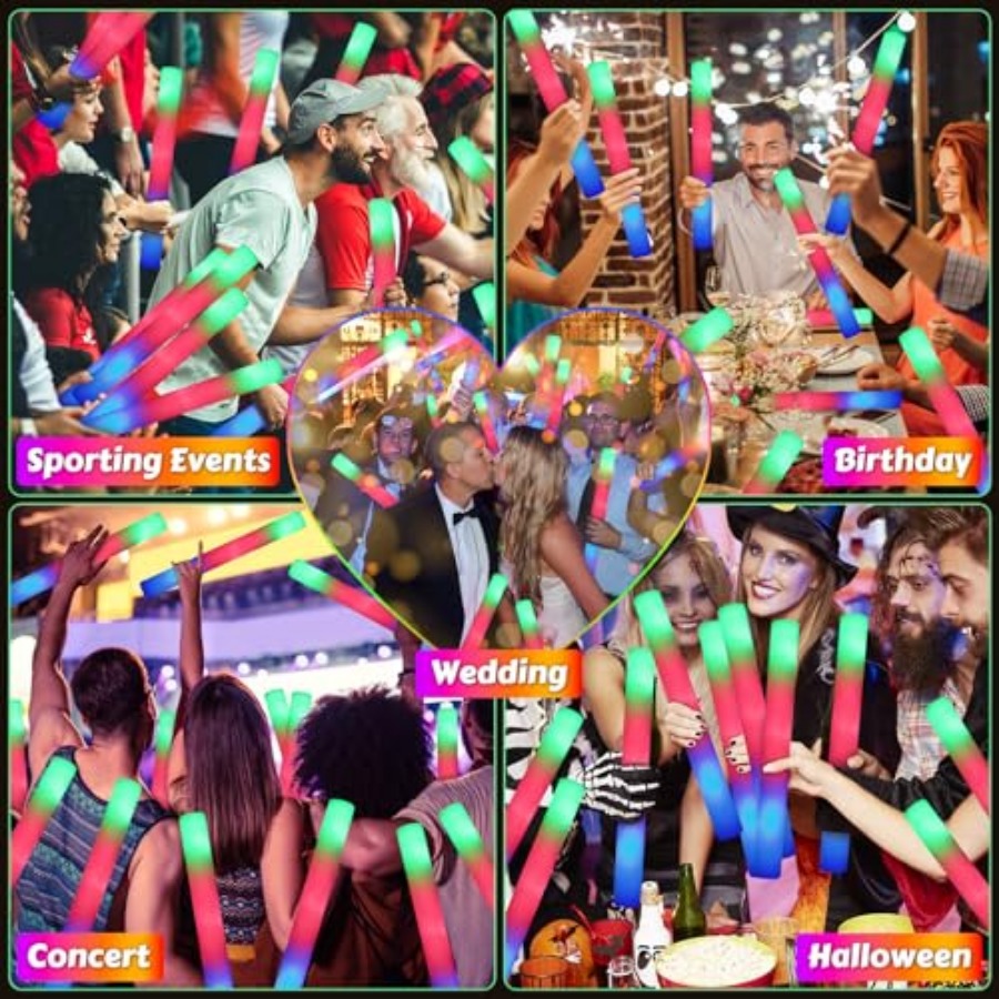 70 varitas luminosas LED de es - Flashing Led Foam Sticks Party reseña y precio