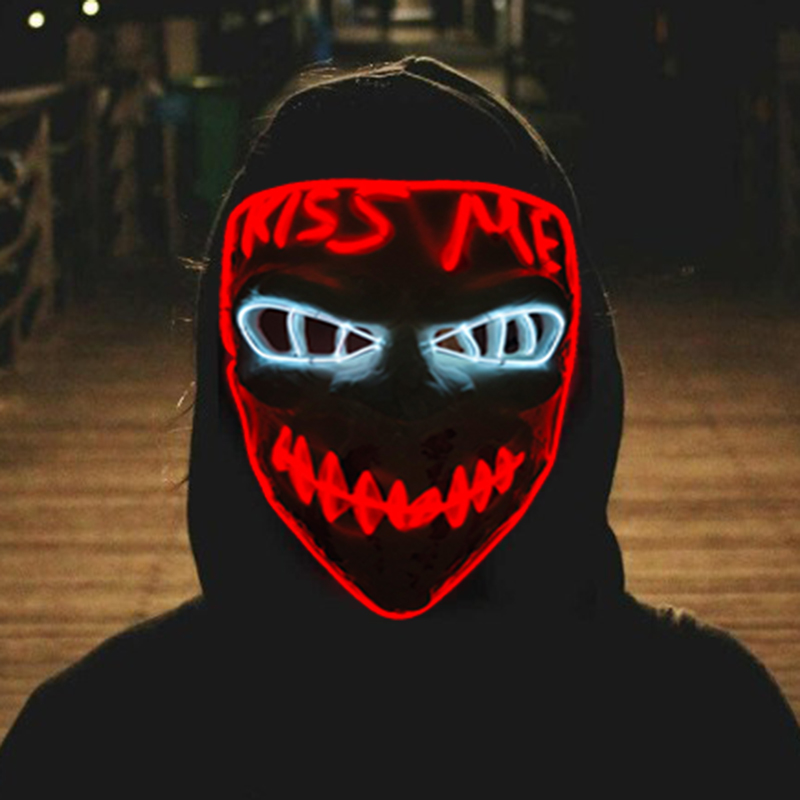 Máscara de neón de alambre EL  - Led Purge Mask Halloween reseña y precio
