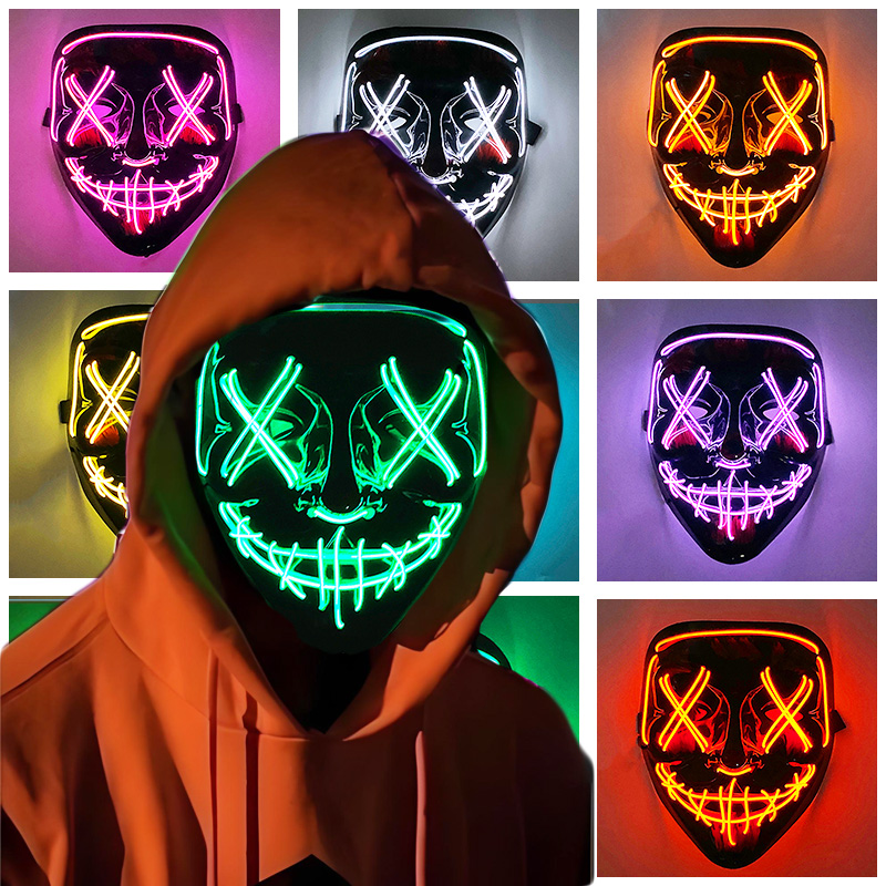 Máscara de neón de alambre EL  - Led Purge Mask Halloween reseña y precio