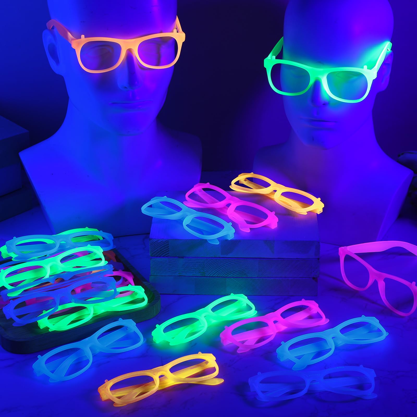 2/12 piezas de gafas de neón q - Glow In The Dark Party Glasses reseña y precio