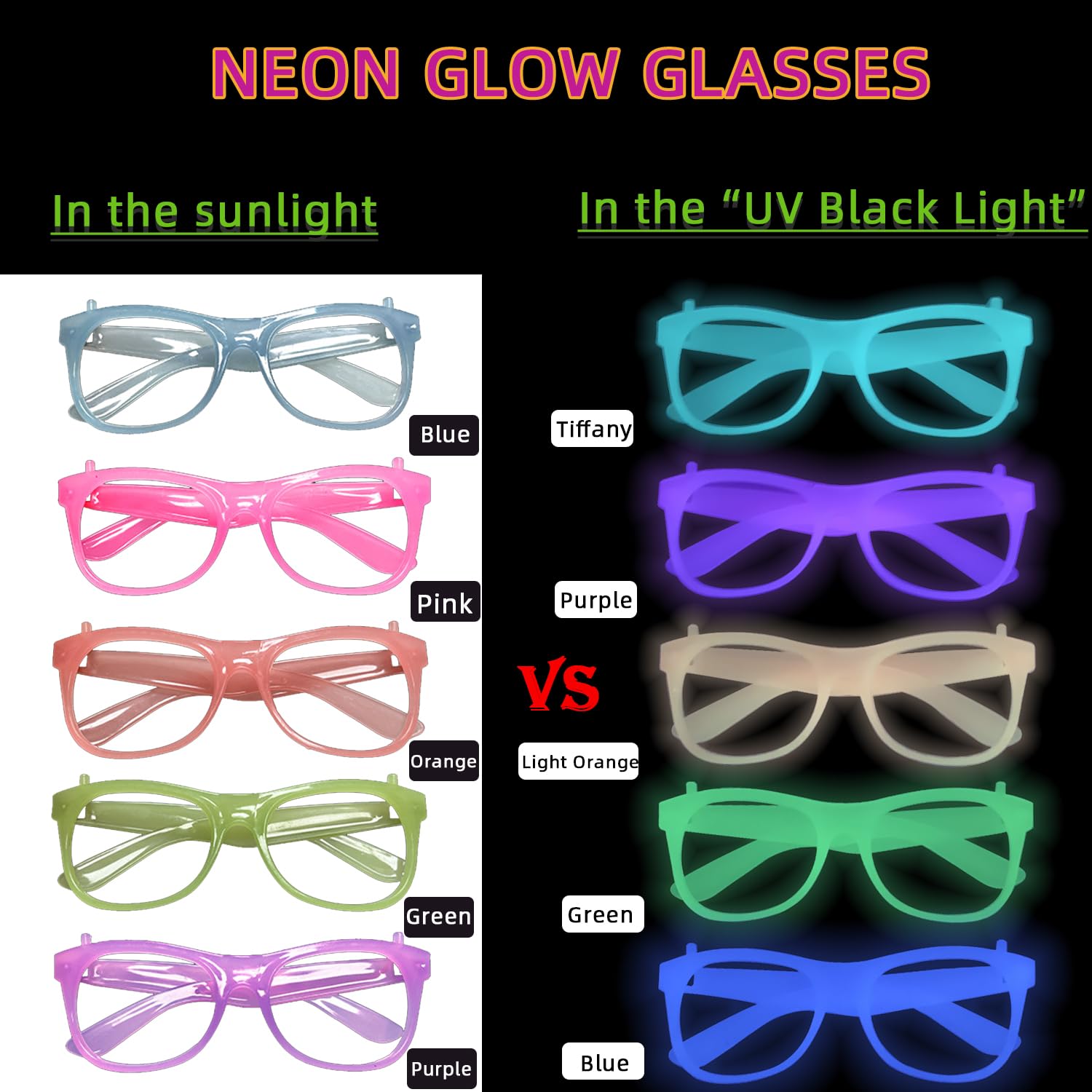2/12 piezas de gafas de neón q - Glow In The Dark Party Glasses reseña y precio