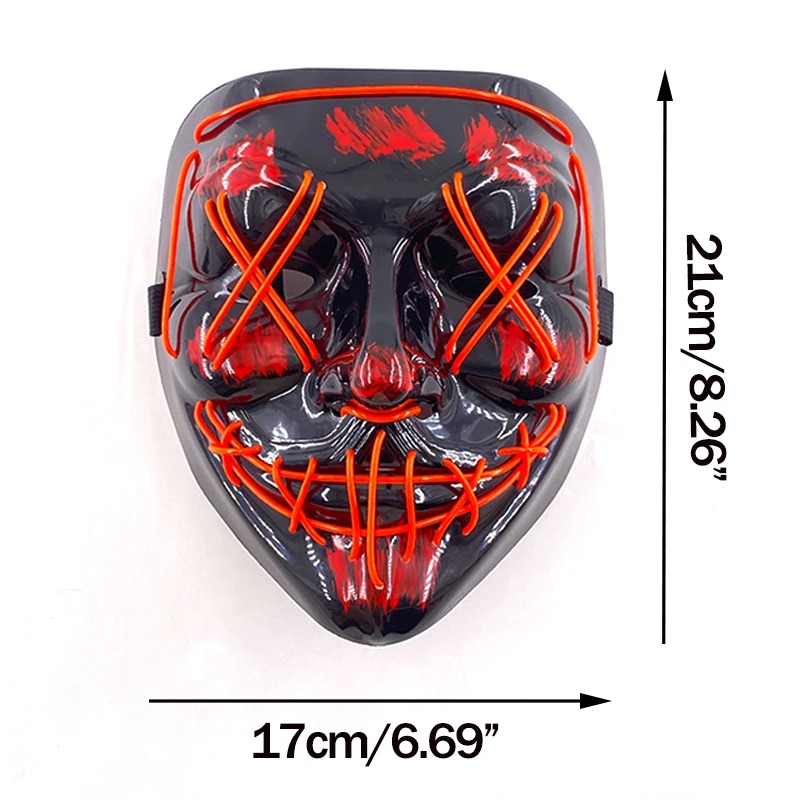 Máscara LED de neón inalámbric - Led Purge Mask Halloween reseña y precio