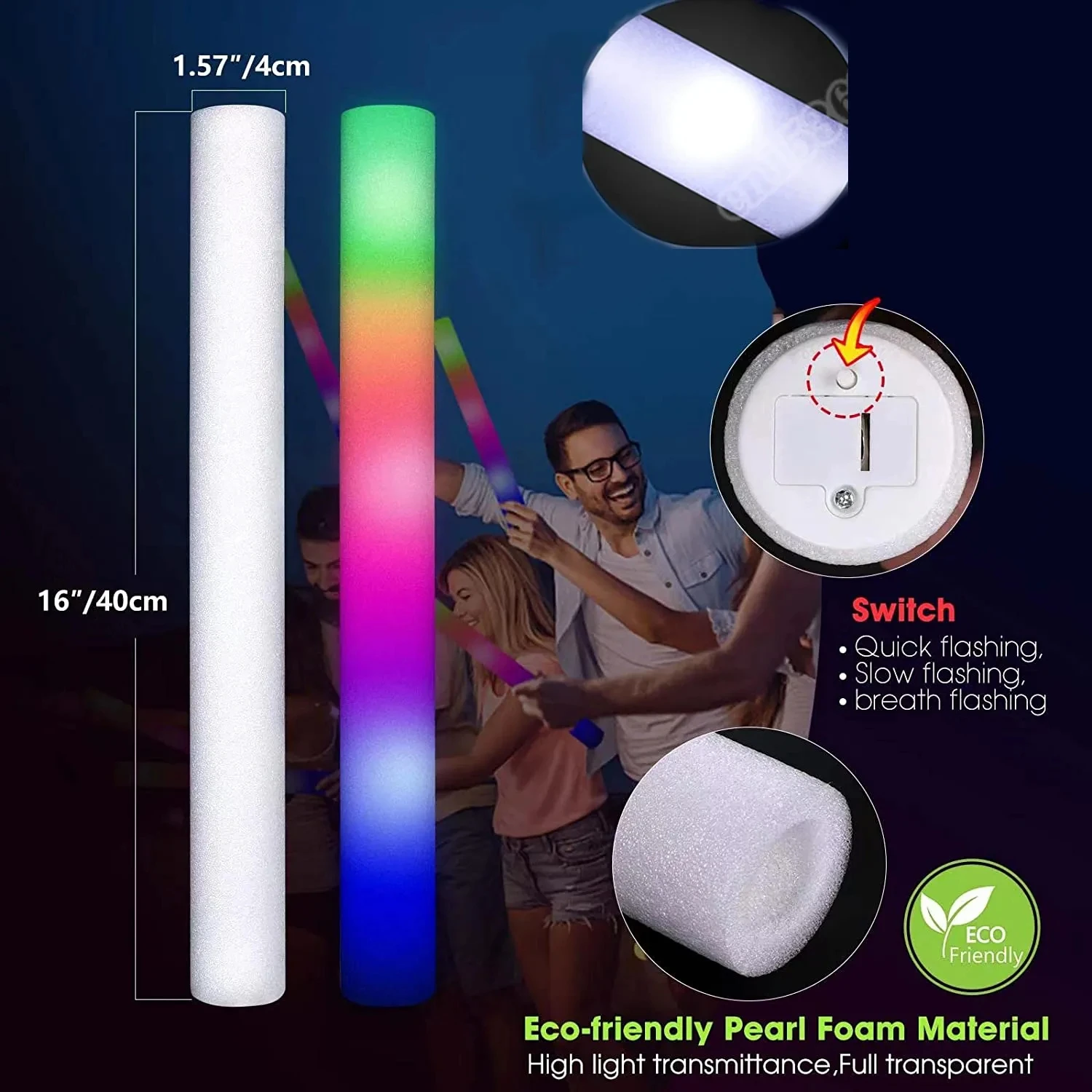 Barras luminosas LED, barras d - Flashing Led Foam Sticks Party reseña y precio