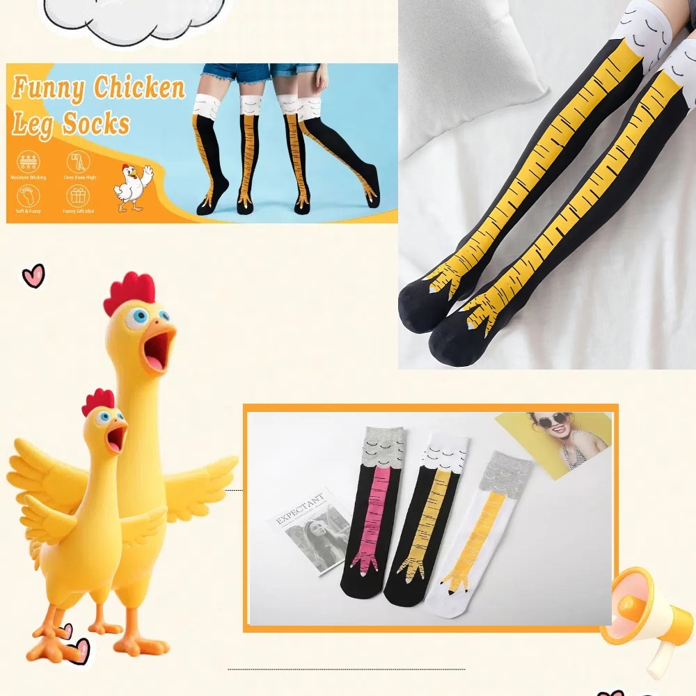 Calcetines Divertidos 3D con E - Funny Chicken Leg Socks reseña y precio
