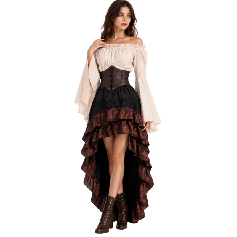 Vestido de Pirata Medieval Ret - Medieval Renaissance Dress Women reseña y precio