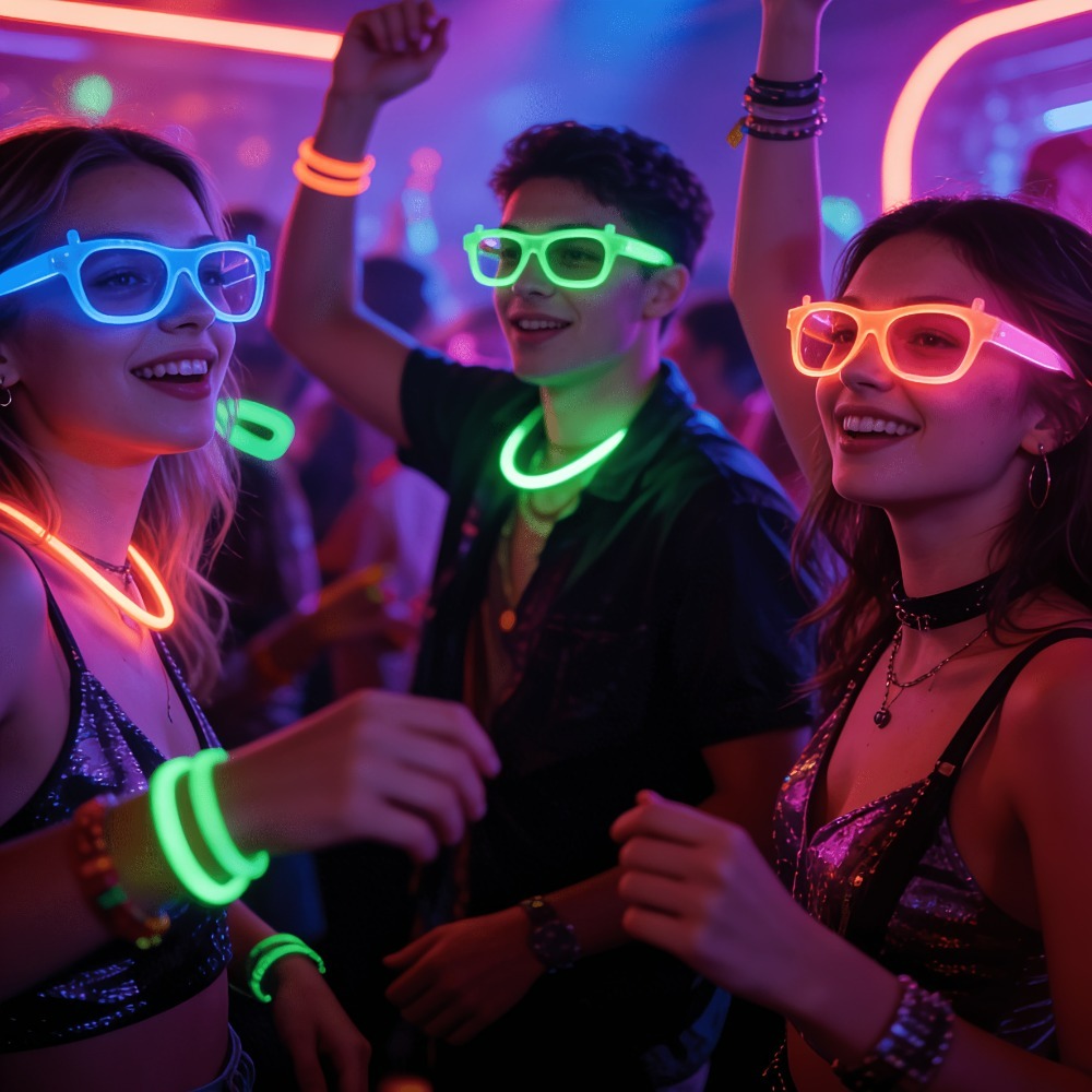 Gafas fluorescentes que brilla - Glow In The Dark Party Glasses reseña y precio